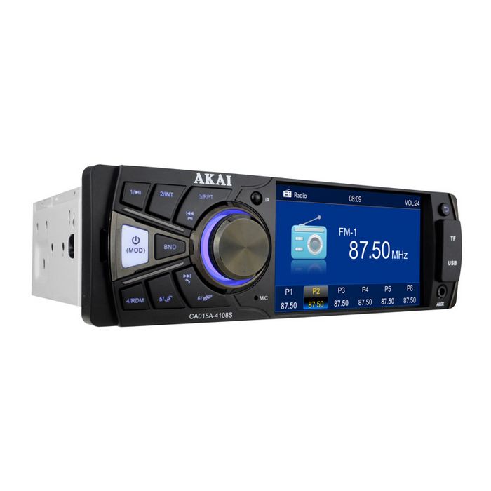 AKAI auto radio, FM, AM, 4" TFT, BT, HandsFree, SD, USB, 4x25W, ISO CA015A-4108S