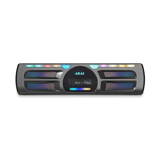 AKAI karaoke 400W, set 2x zvučnik + pojačalo, FM USB, SD, bež mikr, crni DUAL Y3