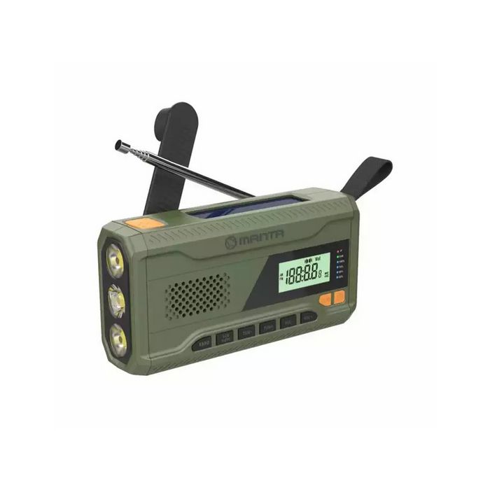 MANTA radio FM, AM, 3W, solarno+ručica+baterija+USB-C napajanje DYNAMO RDI401G