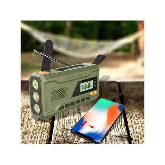 MANTA radio FM, AM, 3W, solarno+ručica+baterija+USB-C napajanje DYNAMO RDI401G