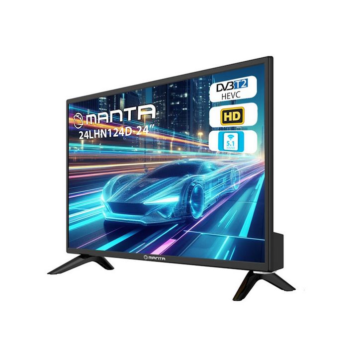 MANTA TV LED 24" HD, 220V+12V, HDMI, USB, CI+, COAX, miniAV, DVB-C/T2 24LHN124D