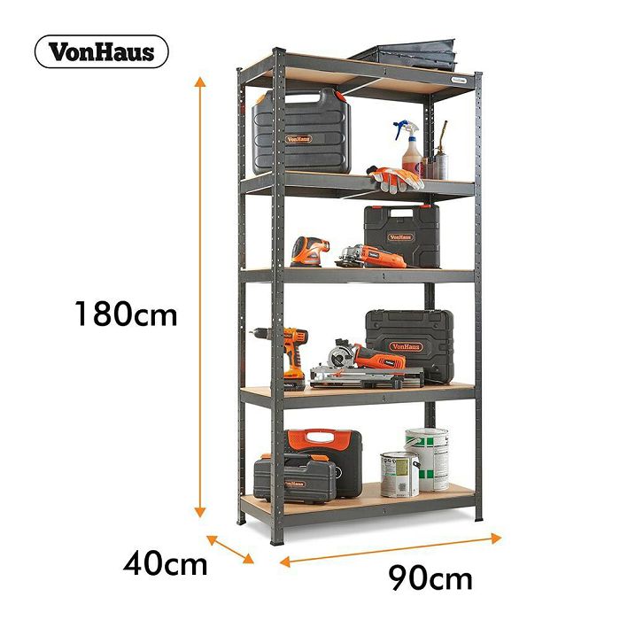 VonHaus 1.8m 5 shelf rack HAMMERITE