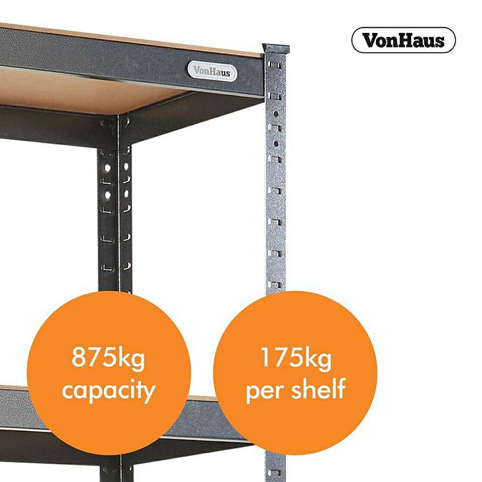 VonHaus 1.8m 5 shelf rack HAMMERITE