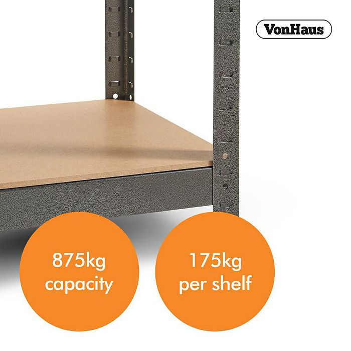 VonHaus 1.8m 5 shelf rack HAMMERITE