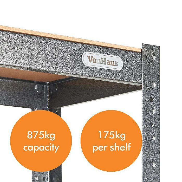 VonHaus 1.5m 5 shelf rack HAMMERITE