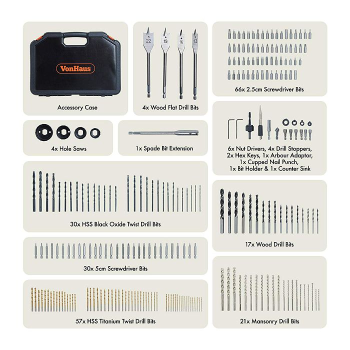 VonHaus 246 partial drilling tool set