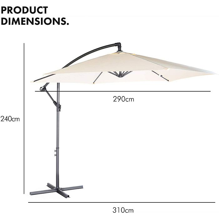 VonHaus 3M sunshade freestanding UV30 + beige