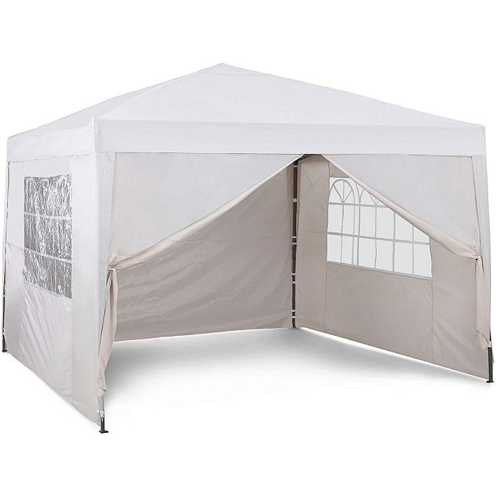 VonHaus Pop Up pavilion 3 x 3m Ivory with weights