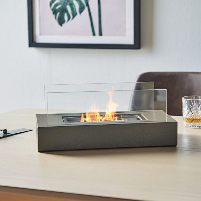 VonHaus rectangular tabletop fireplace on bioethanol