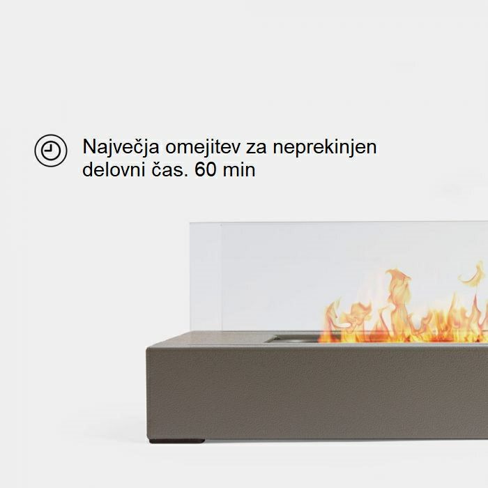VonHaus rectangular tabletop fireplace on bioethanol