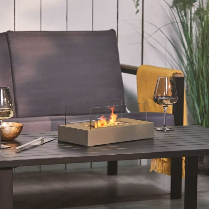 VonHaus rectangular tabletop fireplace on bioethanol