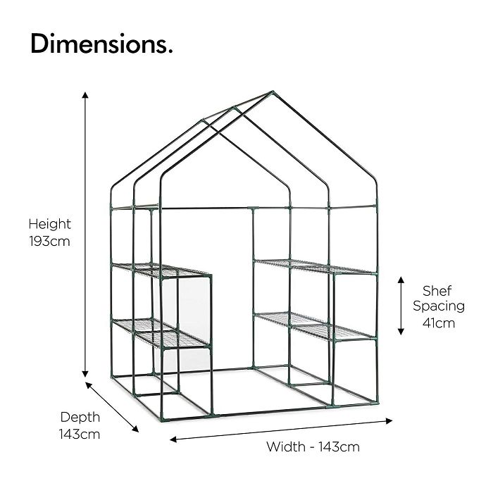 VonHaus greenhouse 143 x 143 x 195cm