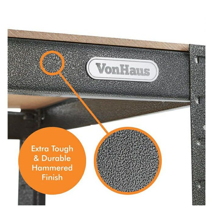 Vonhaus 1.2m screwless work table and shelving HAMMERITE