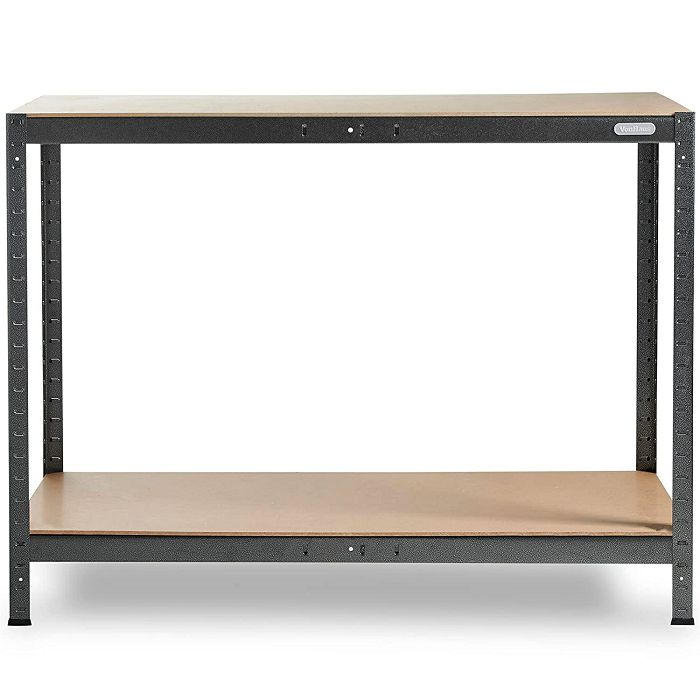 Vonhaus 1.2m screwless work table and shelving HAMMERITE