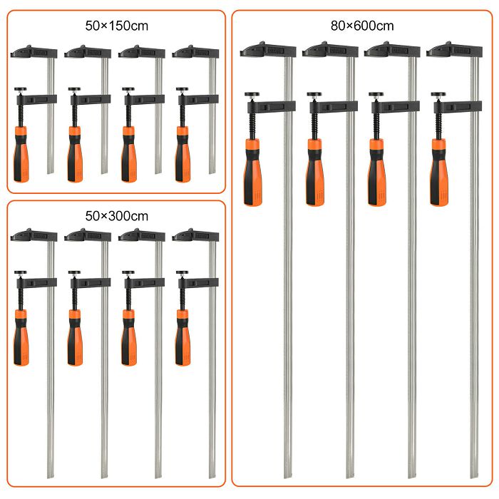 VonHaus 13 piece set of F joinery clamps