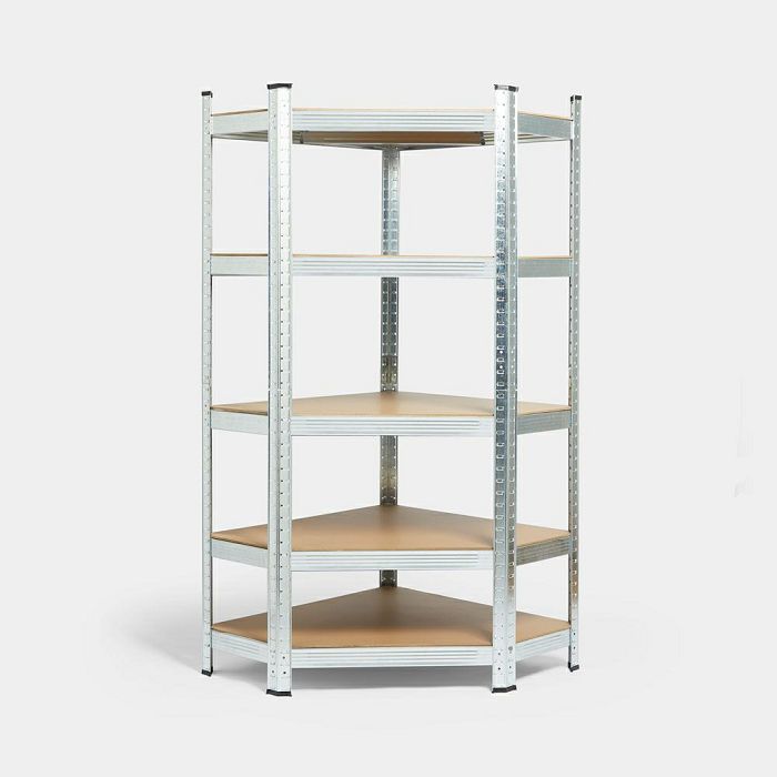 VonHaus corner galvanized rack with 5 shelves 1.5m