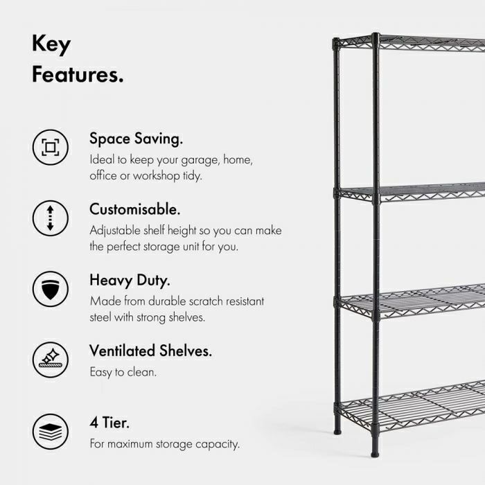 VonHaus 4-stage wire rack