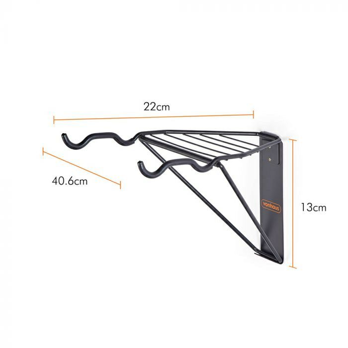 VonHaus wall-mounted folding bike rack with shelf