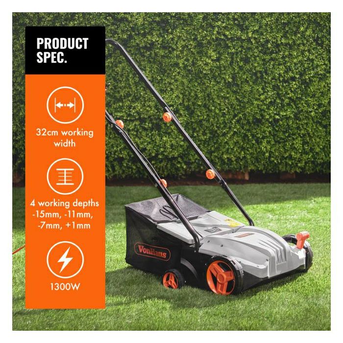 VonHaus electric lawn aerator 1300W