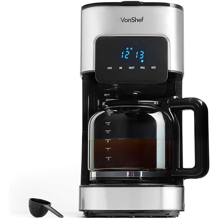 VonShef 1.5L filter coffee maker stainless steel