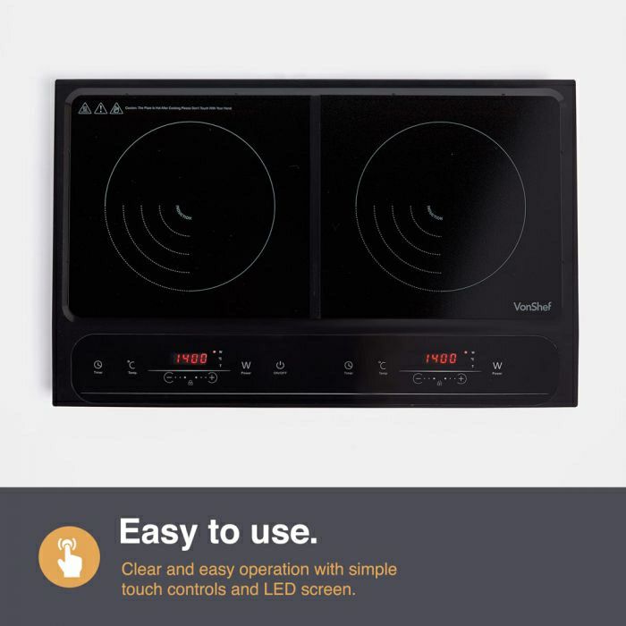 VonShef digital double induction hob