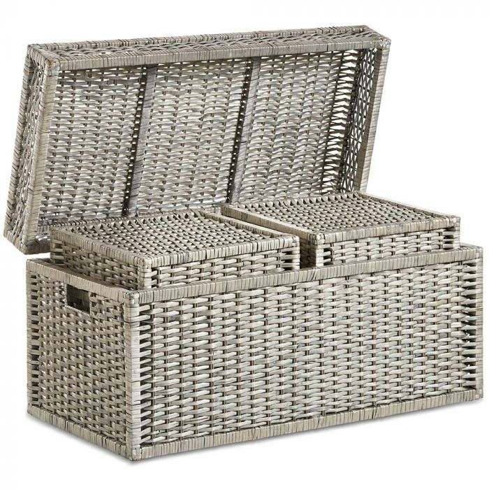 Set of 3 large woven storage cases