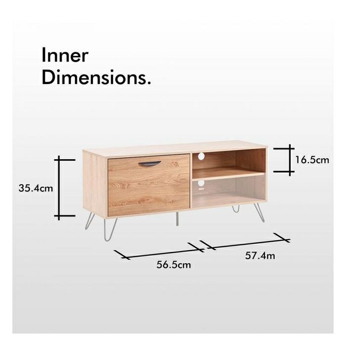 Vonhaus Capri small TV cabinet, oak