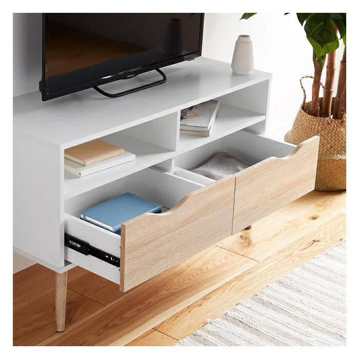 VonHaus Koto small TV cabinet white, oak