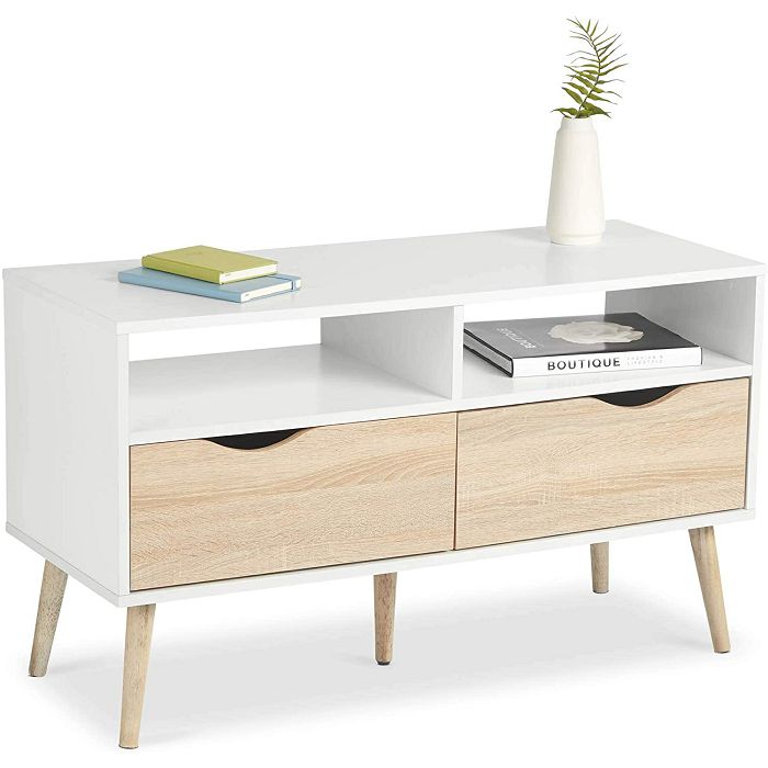 VonHaus Koto small TV cabinet white, oak