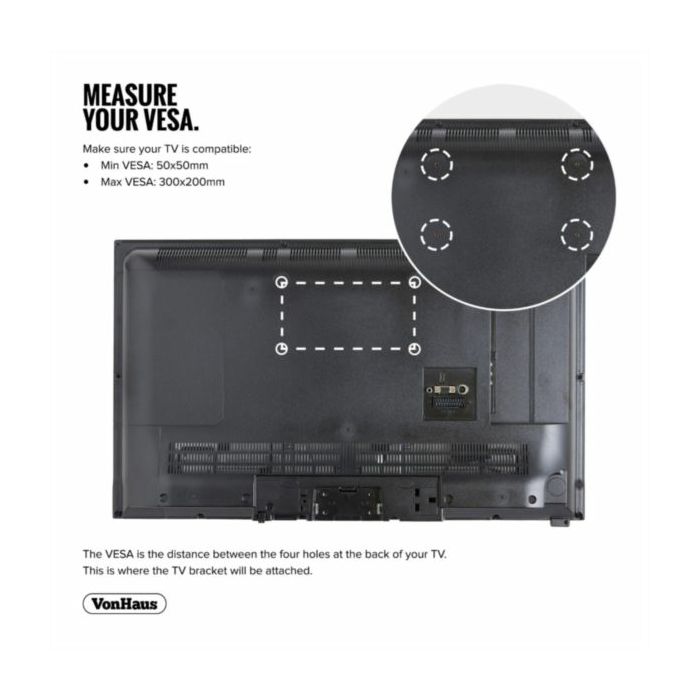 VonHaus 15-42 '' fixed TV wall mount up to 40kg, Amazon best seller