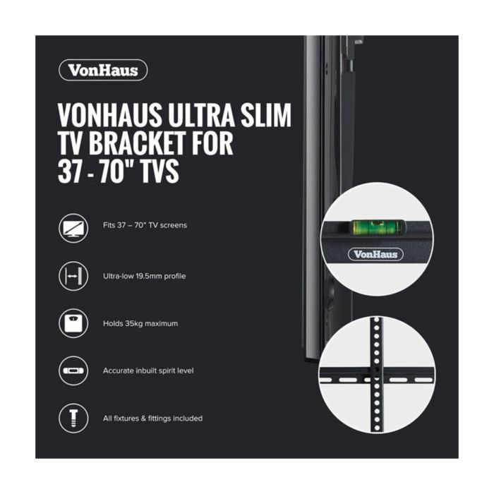 VonHaus 37-70 '' fixed TV wall mount up to 35kg