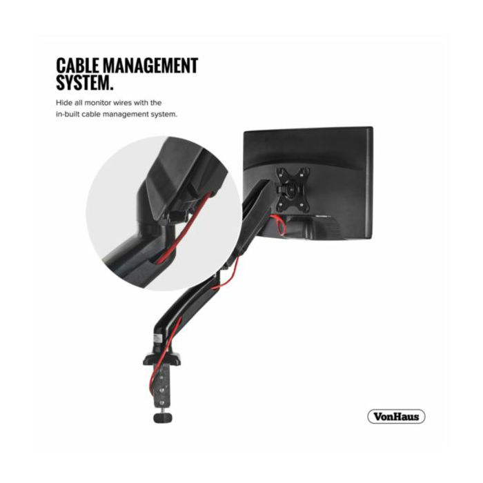 VonHaus single table stand up to 27 '', 1 x USB 3.0, gas spring