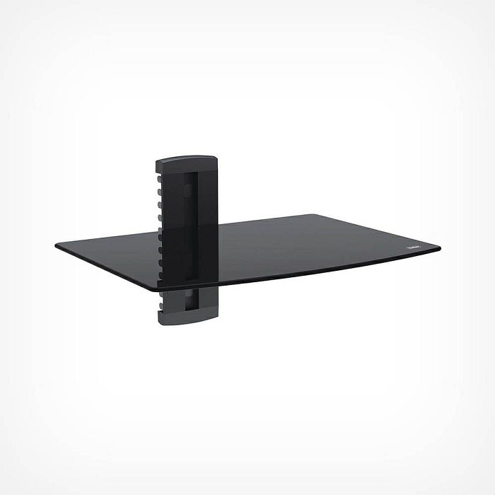 VonHaus Glass Floating Shelf - Black