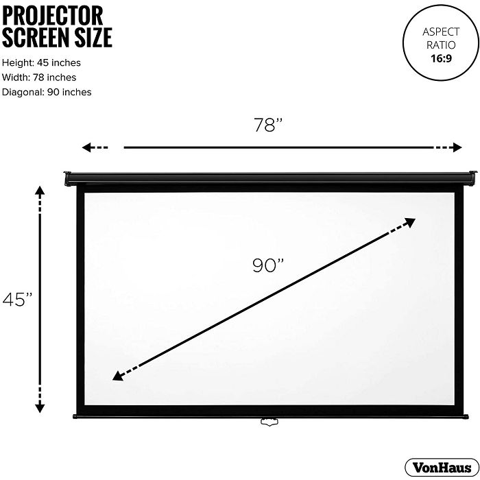 VonHaus projection screen 90 "