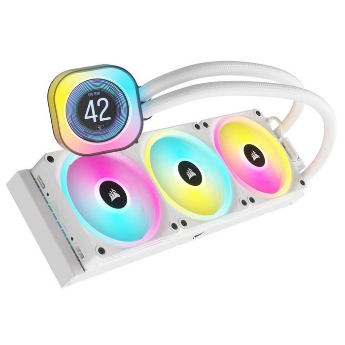 Corsair iCUE LINK H150i RGB LCD complete water cooling - 360 mm, white-CW-9061010-WW