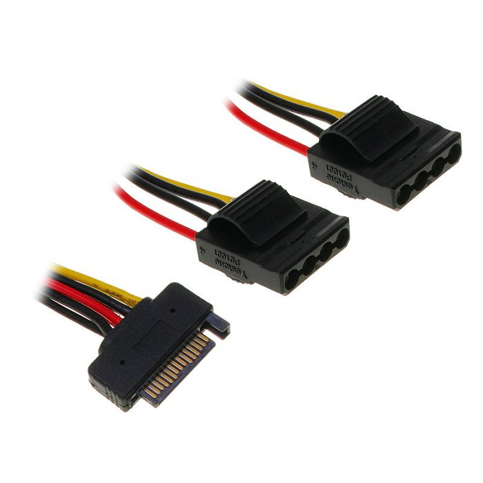 InLine SATA Strom-Y-Kabel auf 2x 4-Pol Molex - 30cm 29684