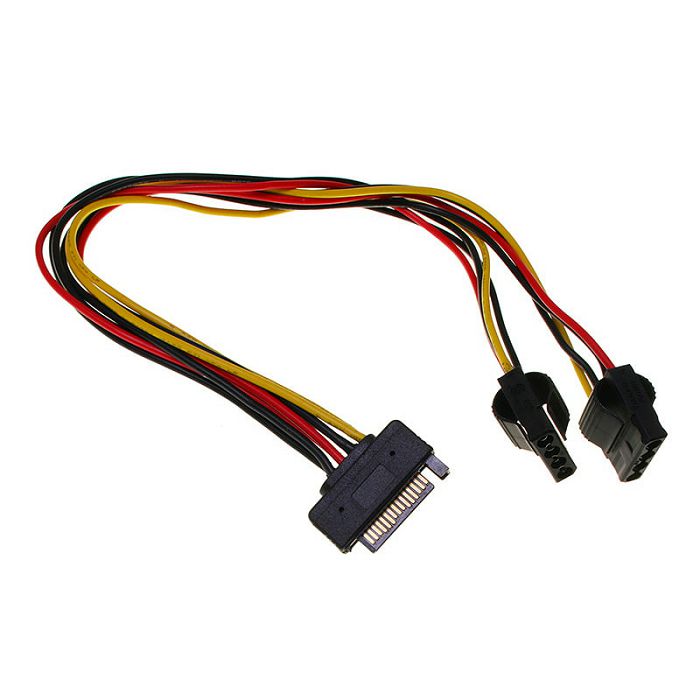 InLine SATA Strom-Y-Kabel auf 2x 4-Pol Molex - 30cm 29684