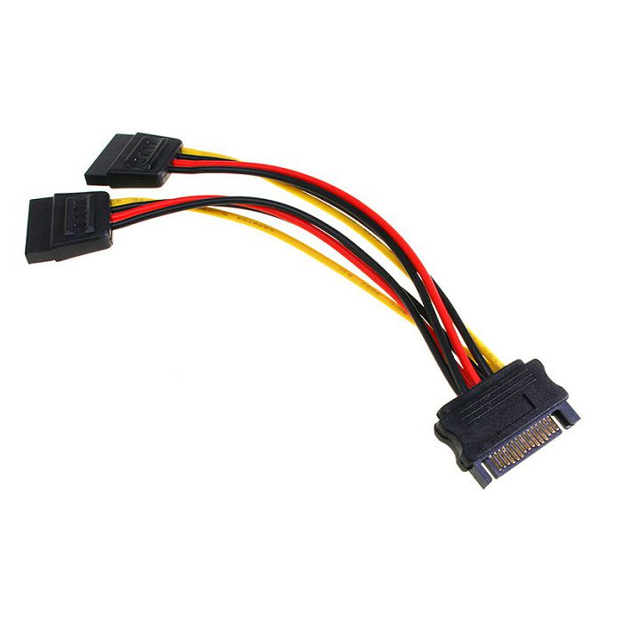 InLine SATA Strom-Y-Kabel SATA - 0,15m 29683