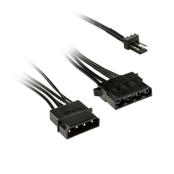 Kolink Lüfter Adapterkabel 3-Pin zu 2x 4-Pin Molex - 245mm, schwarz PGW-AC-KOL-086