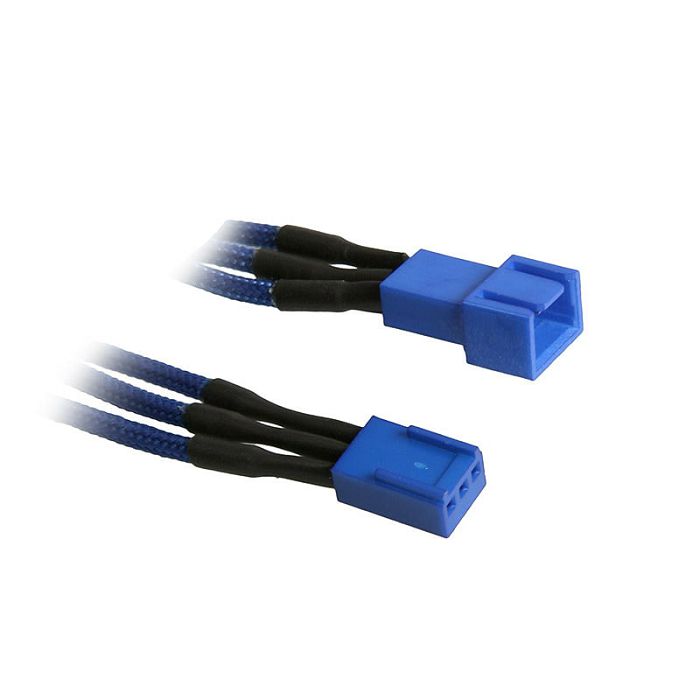 BitFenix 3-Pin Verlängerung 90cm - sleeved blau/blau BFA-MSC-3F90BB-RP