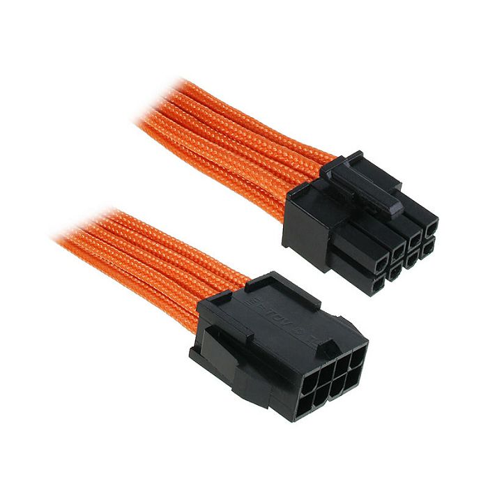 BitFenix 8-pin EPS12V extension 45cm - sleeved orange/black BFA-MSC-8EPS45OK-RP