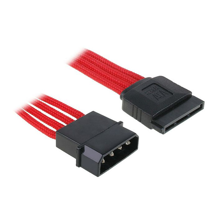 BitFenix Molex zu SATA Adapter 45 cm - sleeved rot/schwarz BFA-MSC-MSA45RK-RP
