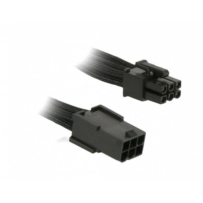 BitFenix 6-Pin PCIe Verlängerung 45cm - sleeved schwarz/schwarz BFA-MSC-6PEG45KK-RP