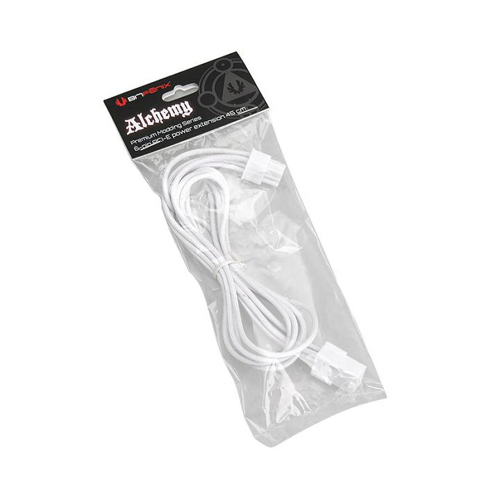 BitFenix 6-pin PCIe extension 45cm - sleeved white/white BFA-MSC-6PEG45WW-RP