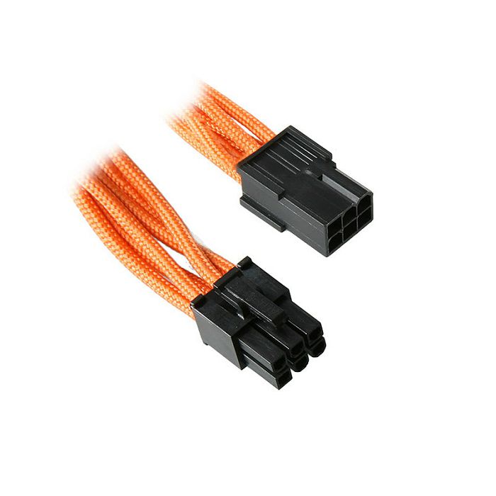 BitFenix 6-Pin PCIe Verlängerung 45cm - sleeved orange/schwarz BFA-MSC-6PEG45OK-RP