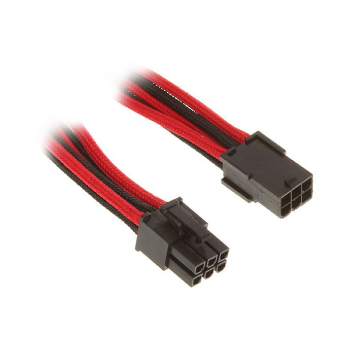 BitFenix 6-Pin PCIe Verlängerung 45cm - sleeved schwarz/rot/schwarz BFA-MSC-6PEG45RKK-RP