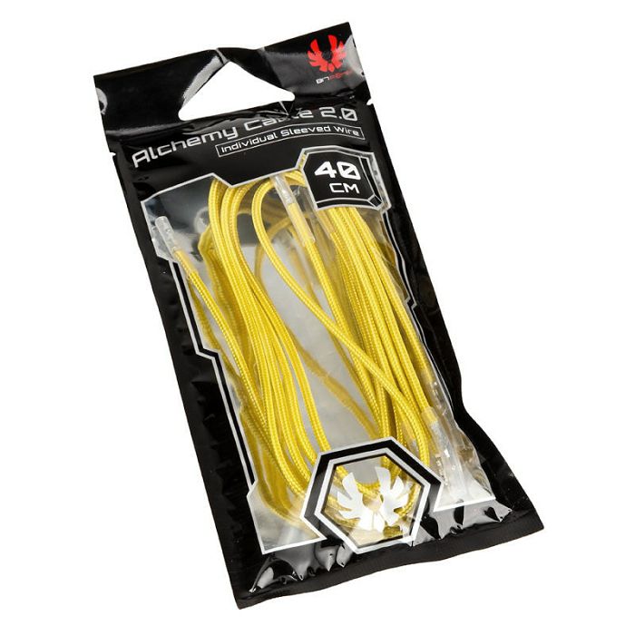 BitFenix Alchemy 2.0 PSU Cable, 5x 40cm - gelb BFX-ALC-40CMLY-RP