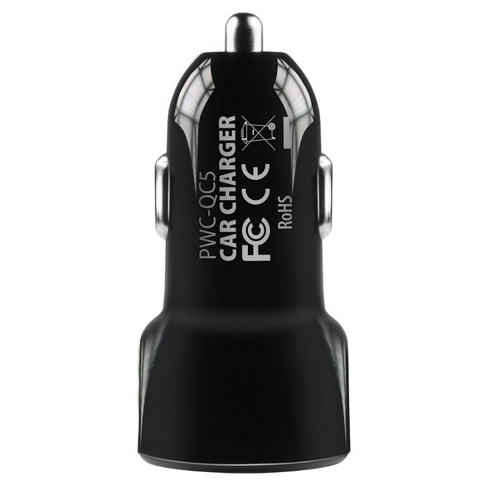 AXAGON PWC-QC5 car charger, 1x USB-A QC 3.0 + 1x USB-A SmartCharge, 31.5 W, CL plug - black PWC-QC5