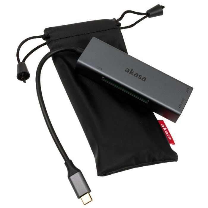 Akasa USB 3.2 Gen1 Type-C 3-in-1 Card Reader - silber AK-CR-09BK