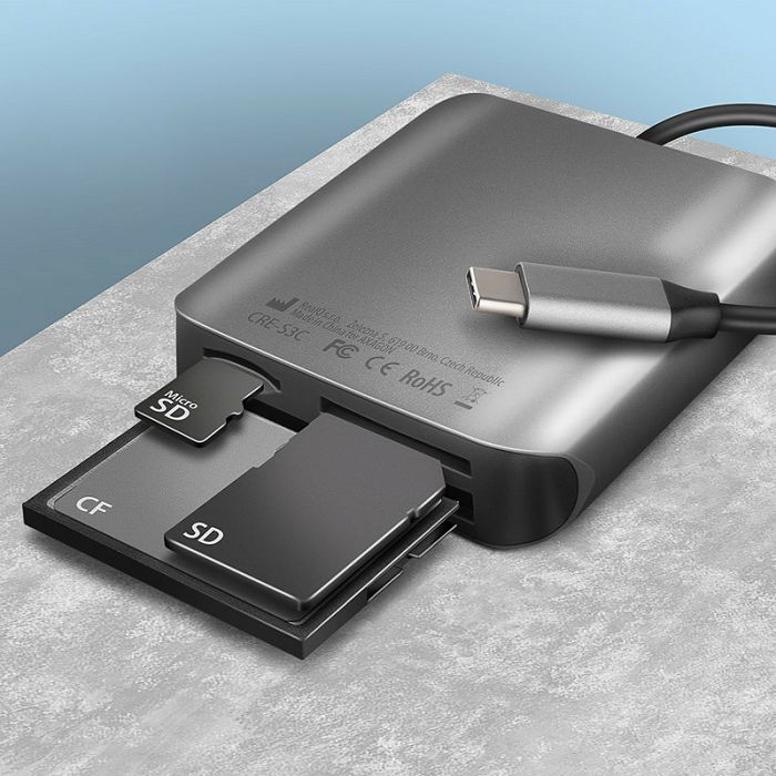 AXAGON CRE-S3C External card reader USB-C 3.2 Gen 1, 3-slot, SD/microSD/CF, UHS-II CRE-S3C